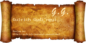 Gulrich Gyöngyi névjegykártya
